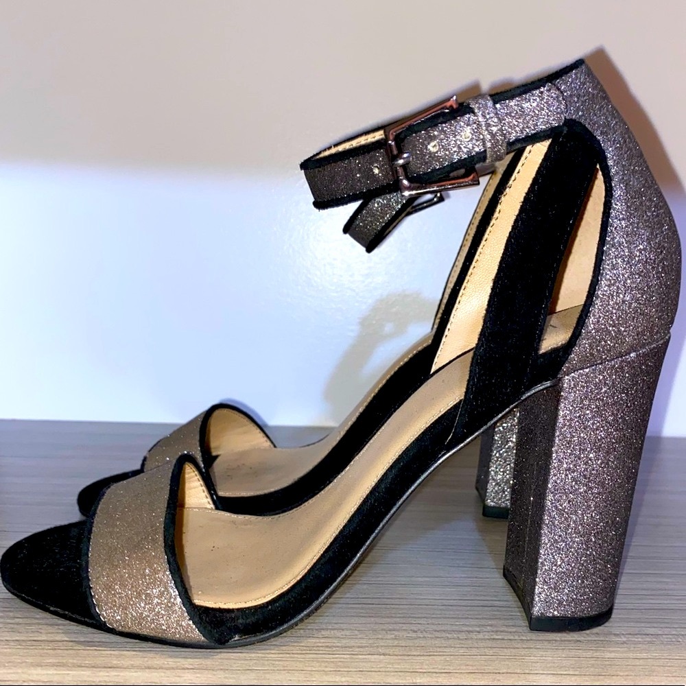 Silver Metallic Glitter Heels